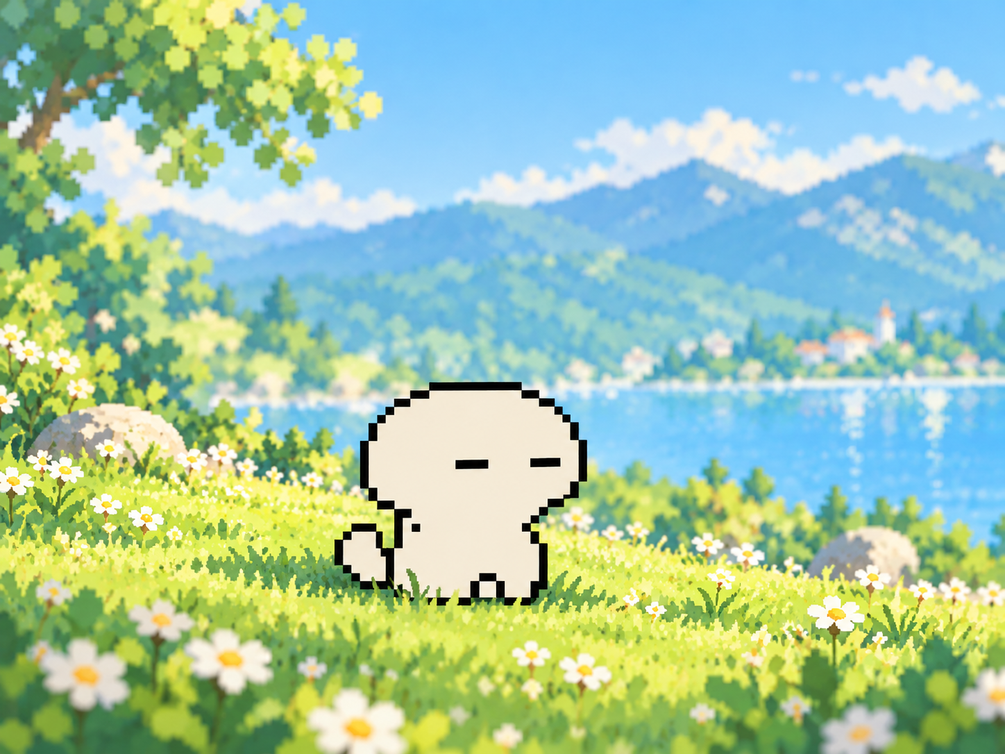 Mooli staring into distance, enjoying life.